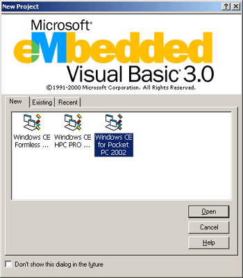 รูปหน้าตาของ eMbedded Visual Basic